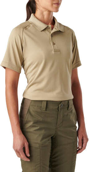 5.11 Women's Tactical Performance Short Sleeve Polo in Silver Tan